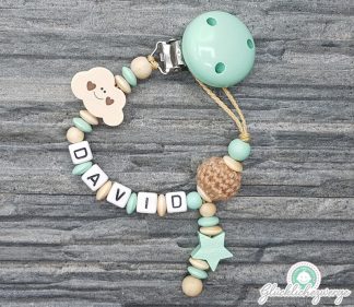 Personalisierte Schnullerkette mit Namen / Namenskette Baby